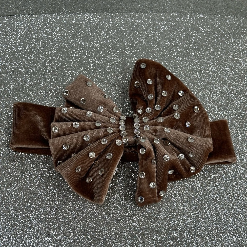 Elegant Brown Velvet Bow Headband